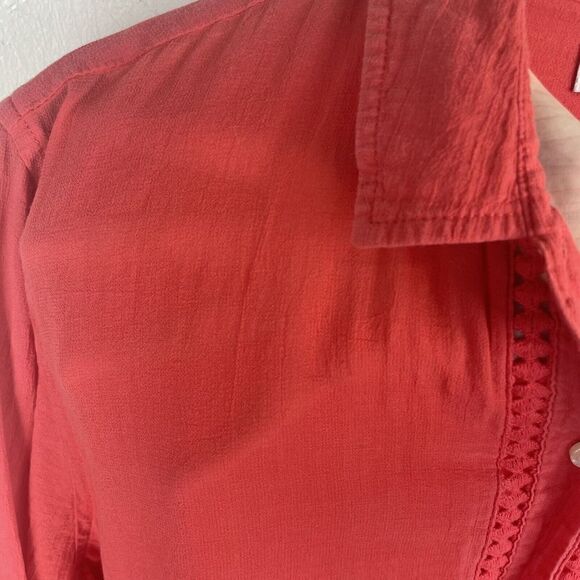 Draper James x Lands' End Coral Tunic Top Swim Cover- Up Sz  XL 18 517937 Cotton - Picture 8 of 10